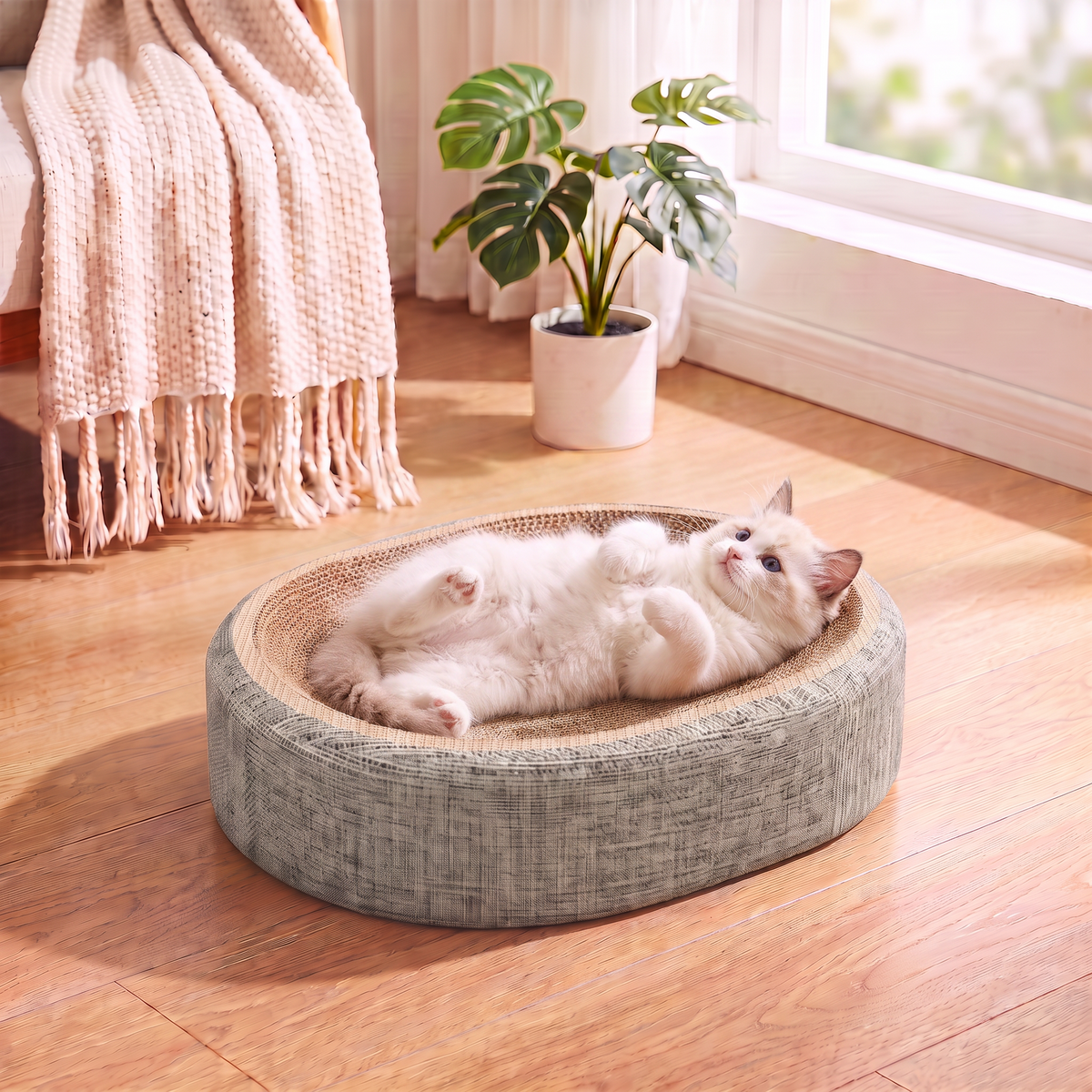 PurrLounge™ - Scratch & Nap Cat Bed